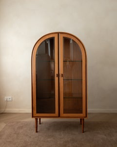 Mid Century Teak Arched Display Cabinet by Brinkmann, 1980s