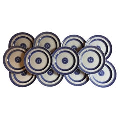 Set 12 Copeland Spode Blue & White Chinese Export Fitzhugh Style Dinner Plates