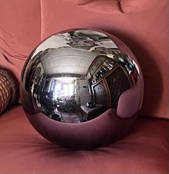 Large Lavender Mercury Glass Garden Gazing Sphere or Witch's Ball
