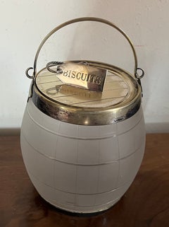 Antique 19th Century English Silverplate Biscuit Barrel or Cookie Jar