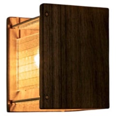 Modern Solid Tzalam Wood & Brass Wall Sconce "Arbotante Baja"