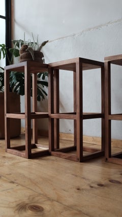 Contemporary Solid Parota Wood Bar Stool "Banco JL"