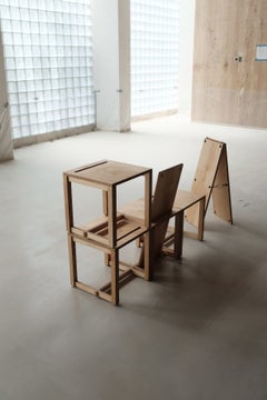 Minimalist Baltic Birch Plywood Sculptural Chair "Plataforma"