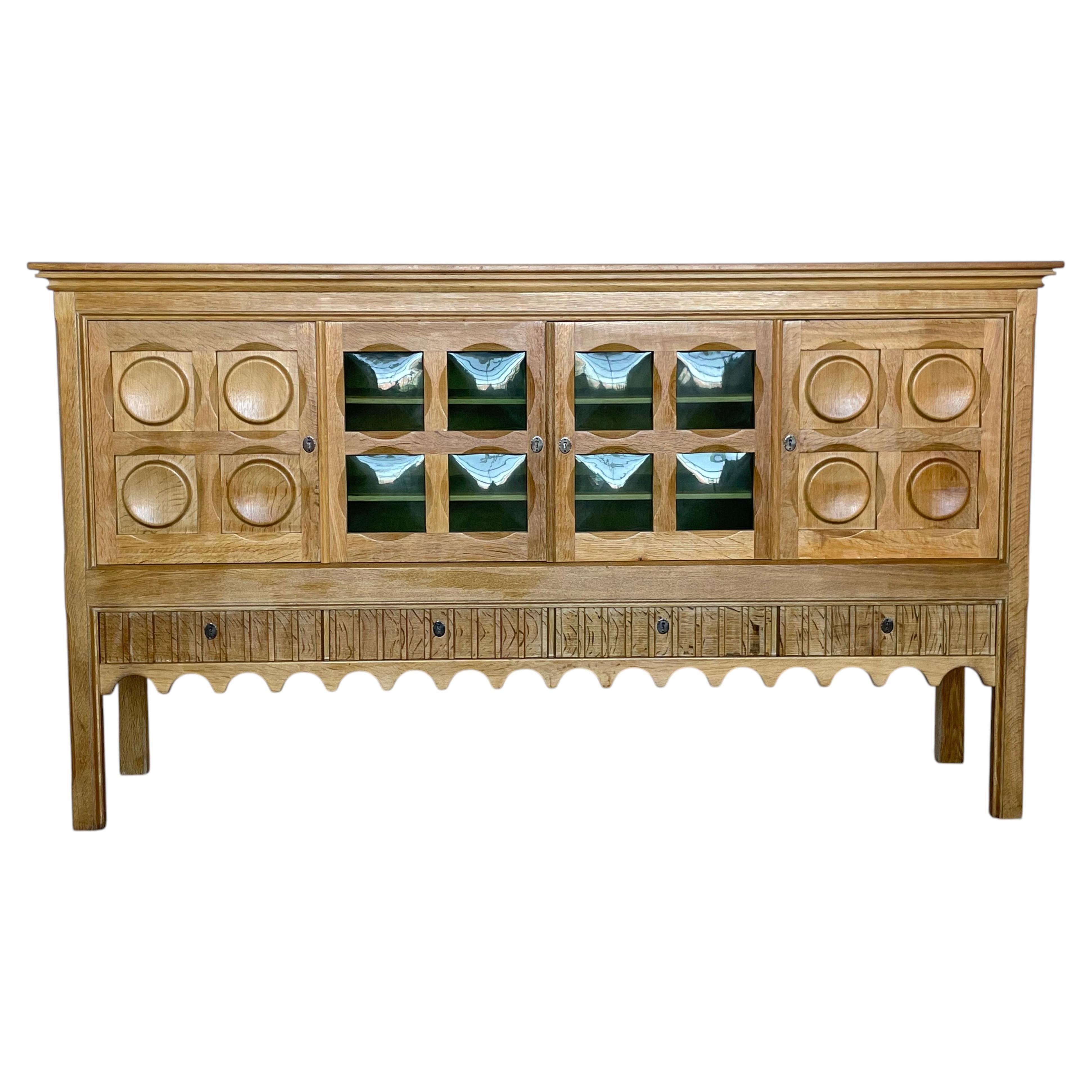 Danish Brutalist Oak Sideboard, Henning Kjærnulf, Nyrup Møbelfabrik, 1960s