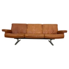 De Sede DS-31 Terracotta Leather Three-Seat Sofa, Switzerland, 1970s