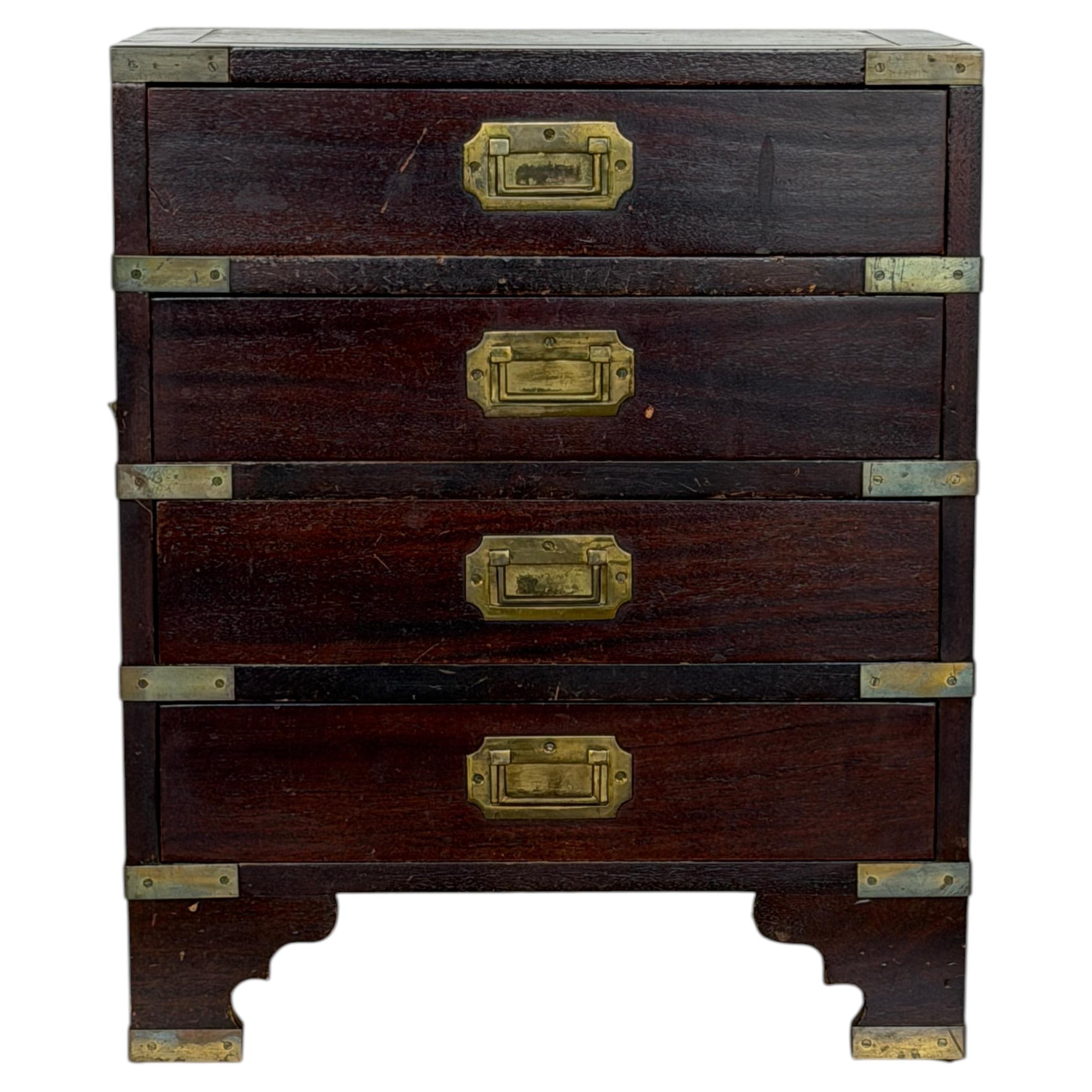 Brass-Bound Campaign Chest of Drawers, England, Early 20th Century