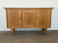 Mid-Century Brutalist Bleached Oak Sideboard, Henning Kjærnulf, Denmark, 1960s