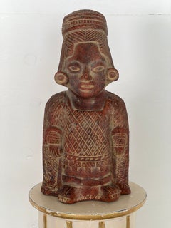 Mexican Terracotta Folk Art Figure, Pre-Columbian Revival, Mid-20th Century