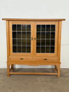 Mid-Century Danish Brutalist Oak Display Cabinet, Henning Kjærnulf, 1960s