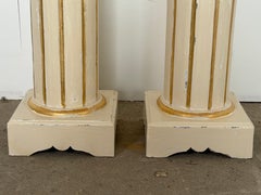 Pair of Gustavian Style Painted Pedestal Columns, 20th Century