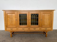 Mid-Century Danish Oak Sideboard with Glass Doors, Henning Kjærnulf, 1960s