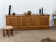 Brutalist Oak Sideboard by Henning Kjærnulf, Denmark, 1960s