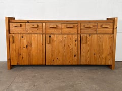 Credenza scandinava in stile brutalista in pino, Hans Frydendahl, Danimarca, anni ’70