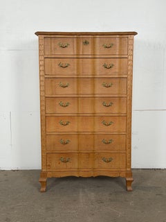Danish Brutalist Oak Tall Chest of Drawers, Henning Kjærnulf, 1950s–1960s