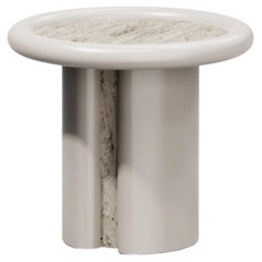 Moonrise Beistelltisch, weißer Carrara-Marmor, handgefertigt in Italien