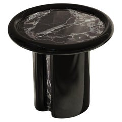 Moonrise Side Table, Nero Marquina Marble, Hand-Crafted in Italy