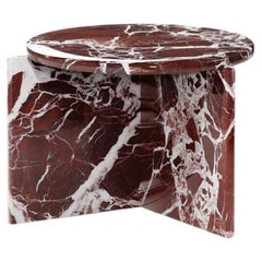 Tavolino Origin, marmo Rosso Levanto, fatto a mano in Italia