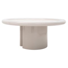 Moonrise Coffee Table, White Carrara Marble, Hand-Crafted in Italy