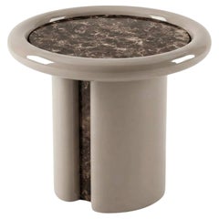 Moonrise Side Table, Dark Emperador Marble, Hand-Crafted in Italy