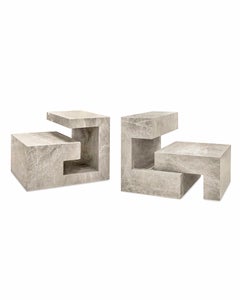 Philos, Marble Contemporary Sculptural Side Table, Made in Greece