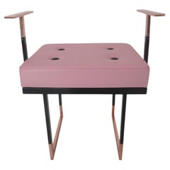 Mondrian Pink Pouf , Architectural Designer Seating, Made in Italy