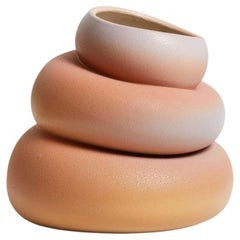 Colate Apricot mediano, jarrón de interior de estilo contemporáneo, fabricado en Italia