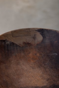 Vintage Nagaland Monoxyl Pedestal Bowl Hand-Carved from a Single Piece of Wood