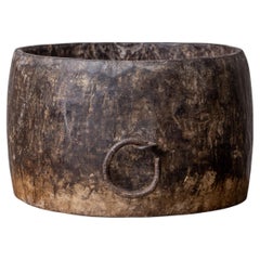 Vintage Nagaland Monoxyl Wooden Vessels with Iron Details