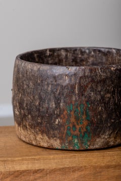Vintage Nagaland Monoxyl Wooden Vessels with Iron Details