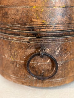 Vintage Nagaland Monoxyl Wooden Vessels with Iron Details