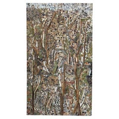 Veiled Wilderness — Figurative Shell and Wood Mosaic Wall Panel