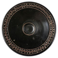 Greek Black-Glazed Fish Plate, Teano Ware, Hellenistic, 4th Century BC