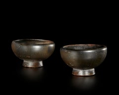 Greek Black-Glazed Pottery Cups, Magna Graecia, Circa 4th Century BC