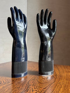 Vintage Pirelli Porcelain Glove Mould in Black, Italy, 1980s