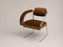 Pair Eileen Gray Non Conformist Chairs by Vereinigte Werkstätten in Dedar Milano