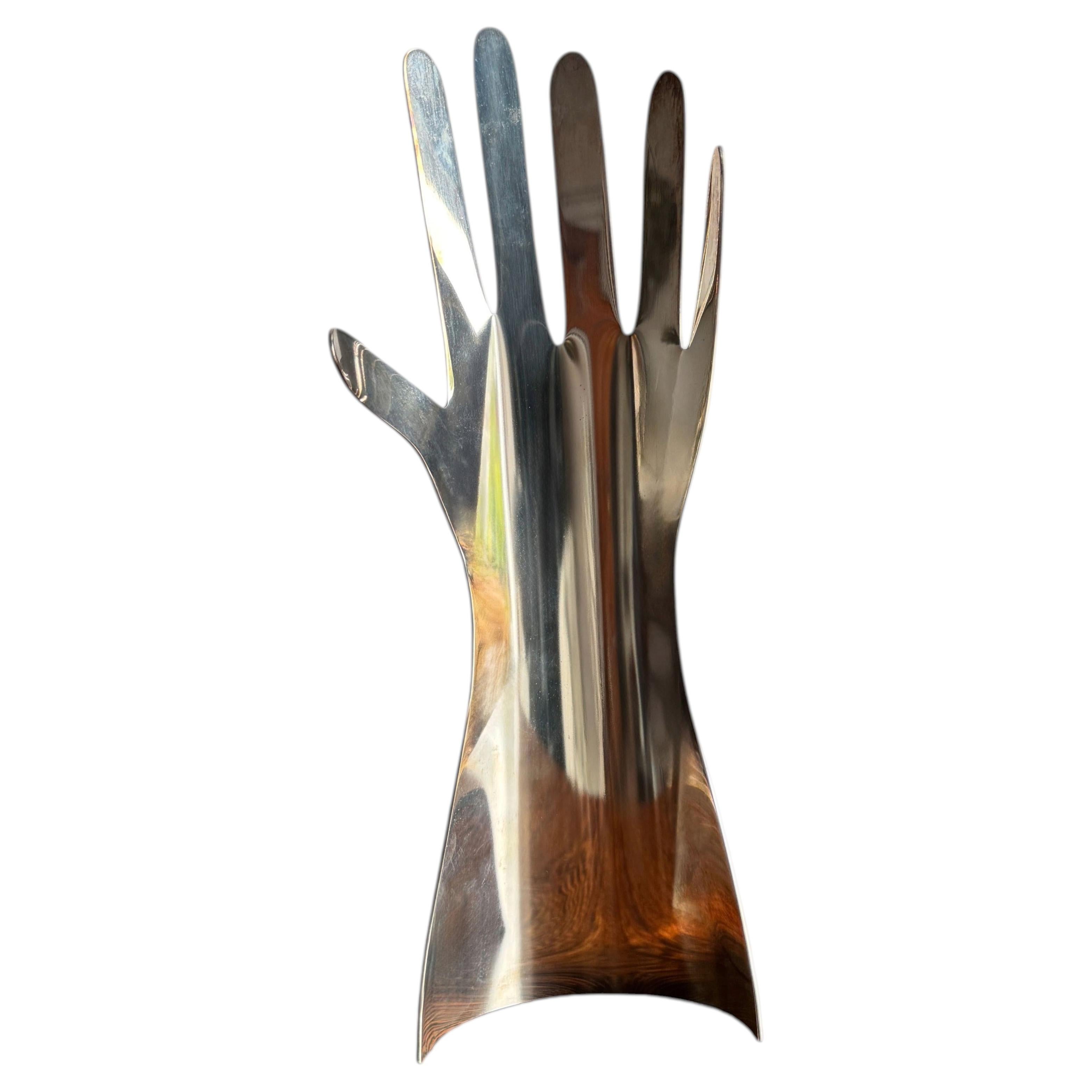 Gio Ponti Hand Sculpture for Sabattini in Silver-Plated Metal, Italy, 1978 For Sale