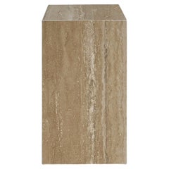 Róisín Lafferty Bosca Plinth in Silver Travertine, Large, Handcrafted in Ireland