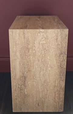 Róisín Lafferty Bosca Plinth in Silver Travertine, Large, Handcrafted in Ireland