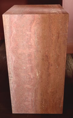 Róisín Lafferty Bosca Plinth in Red Travertine, Handcrafted in Ireland