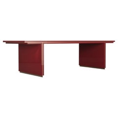 Róisín Lafferty Stiletto Dining Table, 2M, in Burgundy Lacquer and Brass, 2025