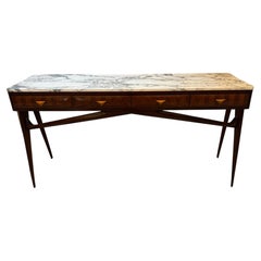 Italian Mid-Century Console Table with Calacatta Marble Top, Italy, c.1955