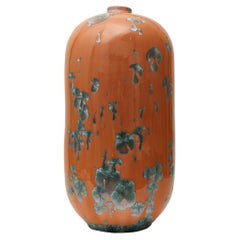 Milan Pekař Crystalline Porcelain Vase XL Tall, Peach