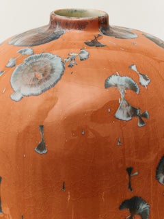 Milan Pekař Crystalline Porcelain Vase XL Tall, Peach
