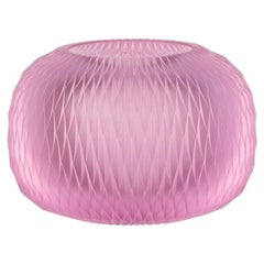 Hand-Cut Crystal Candleholder Metamorphosis, Pink, Modern Czech Design