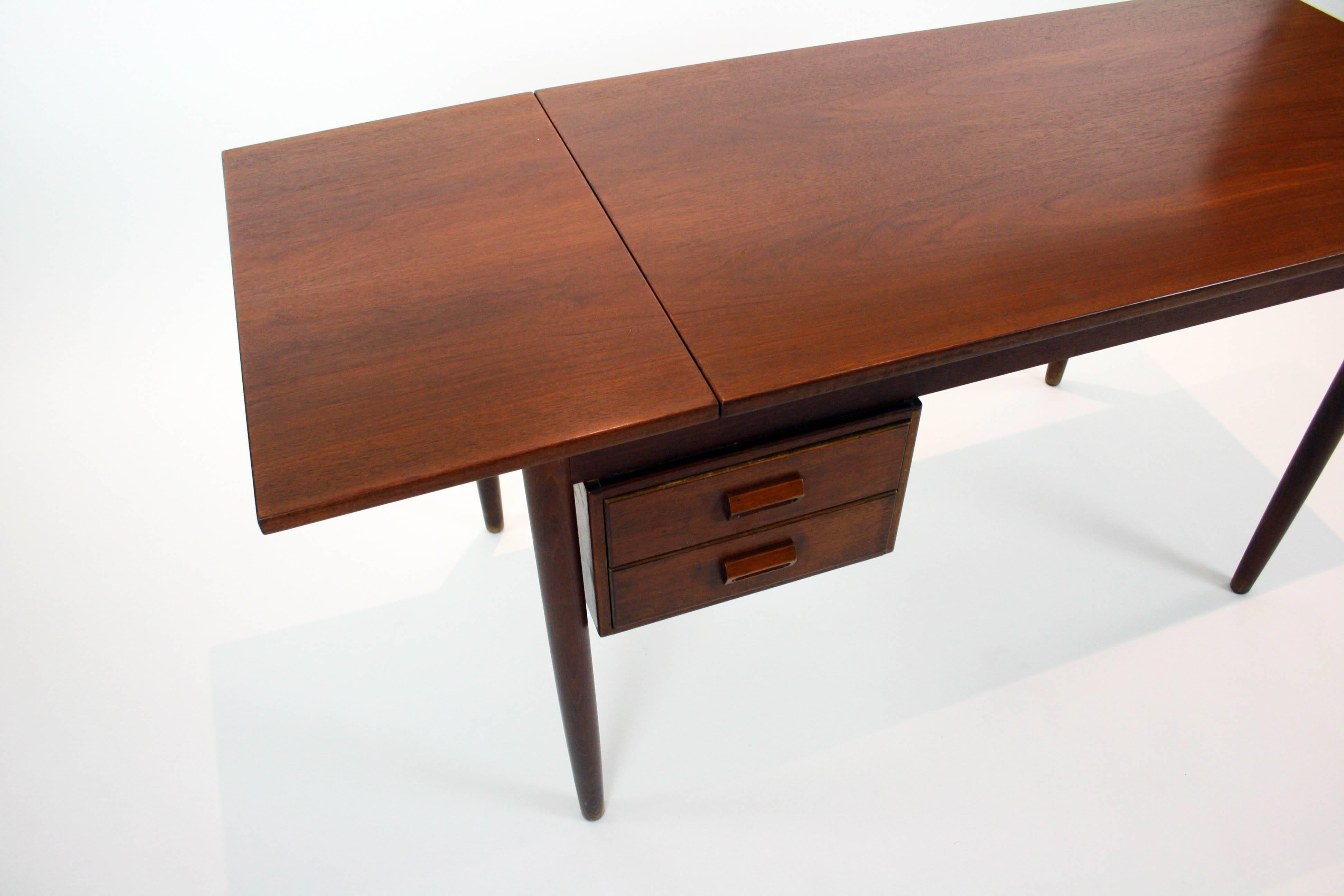 Mid-Century Modern Danish Teak Desk by Borge Mogensen for Soborg Mobler