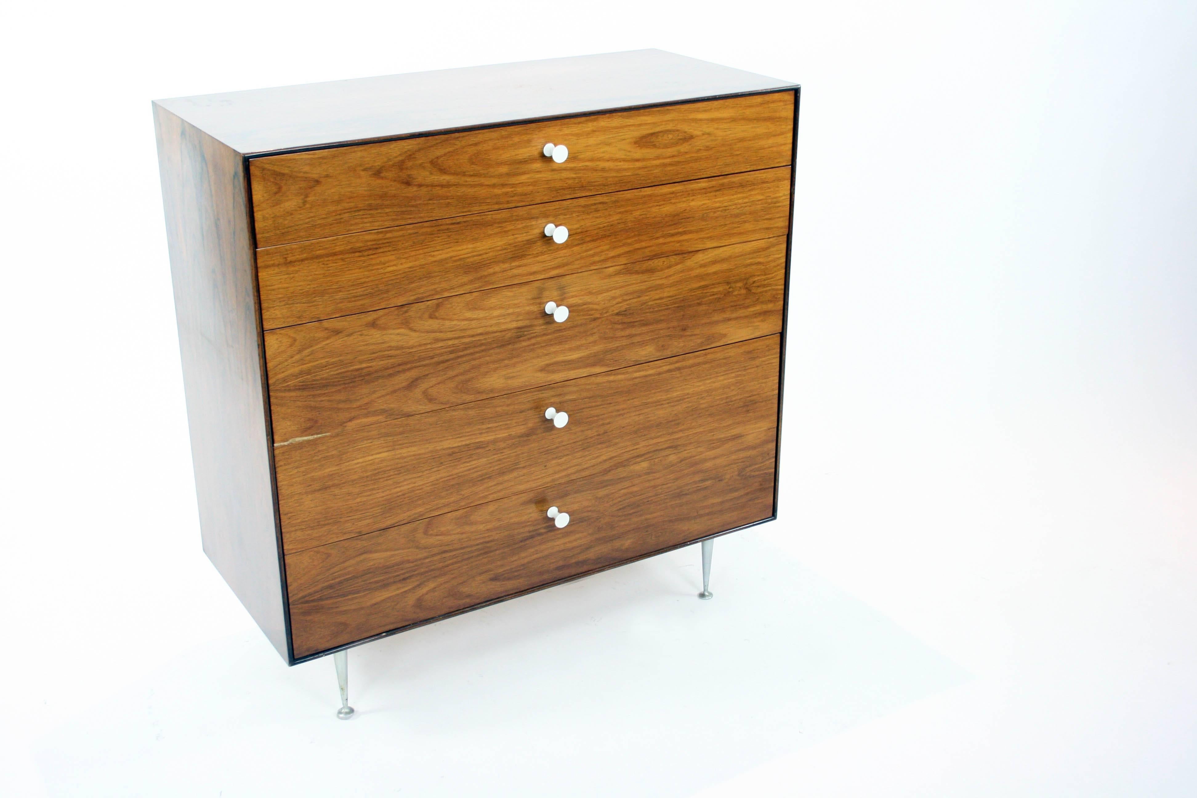 Mid-Century Modern George Nelson Vintage Rosewood Thin Edge Tall Chest for Herman Miller