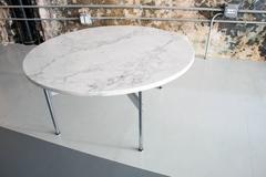 Marble-Top Chrome Coffee Table