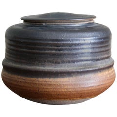Karen Karnes Stoneware Ceramic Lidded Vessel