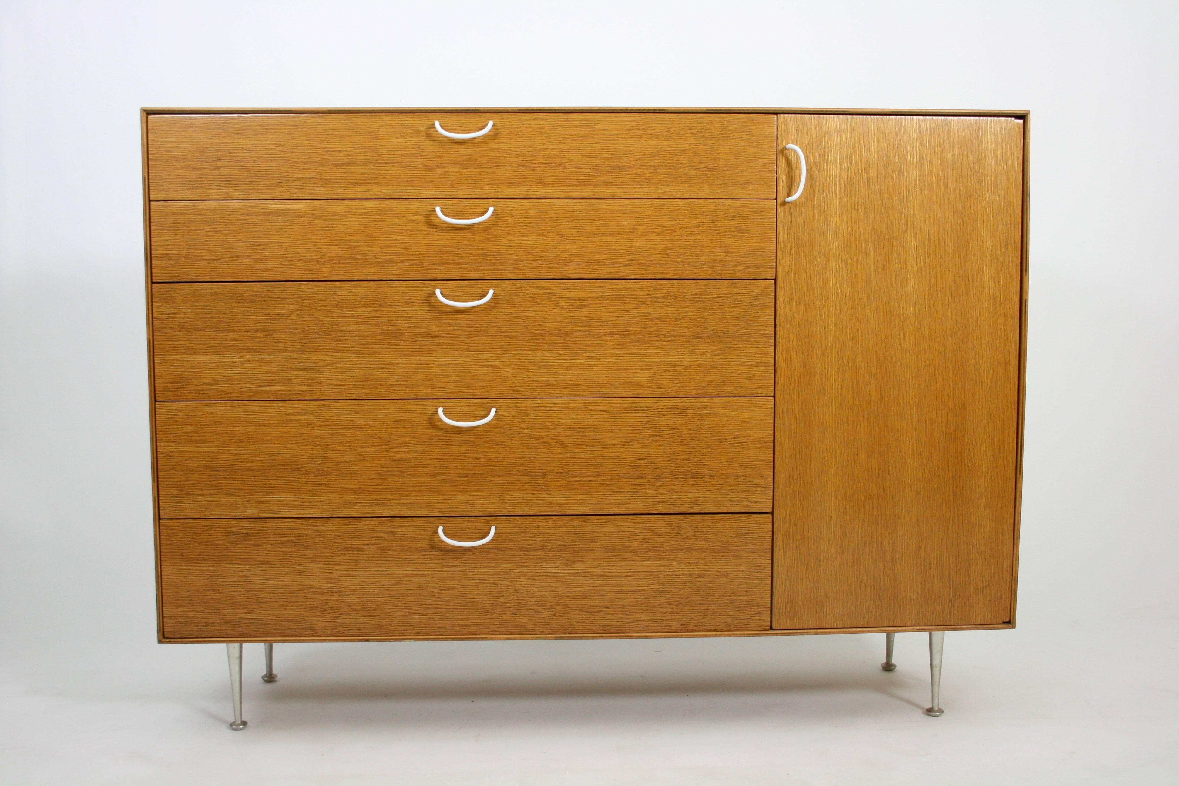 Rare 1952 Combed Oak Thin Edge George Nelson Cabinet for Herman Miller 3