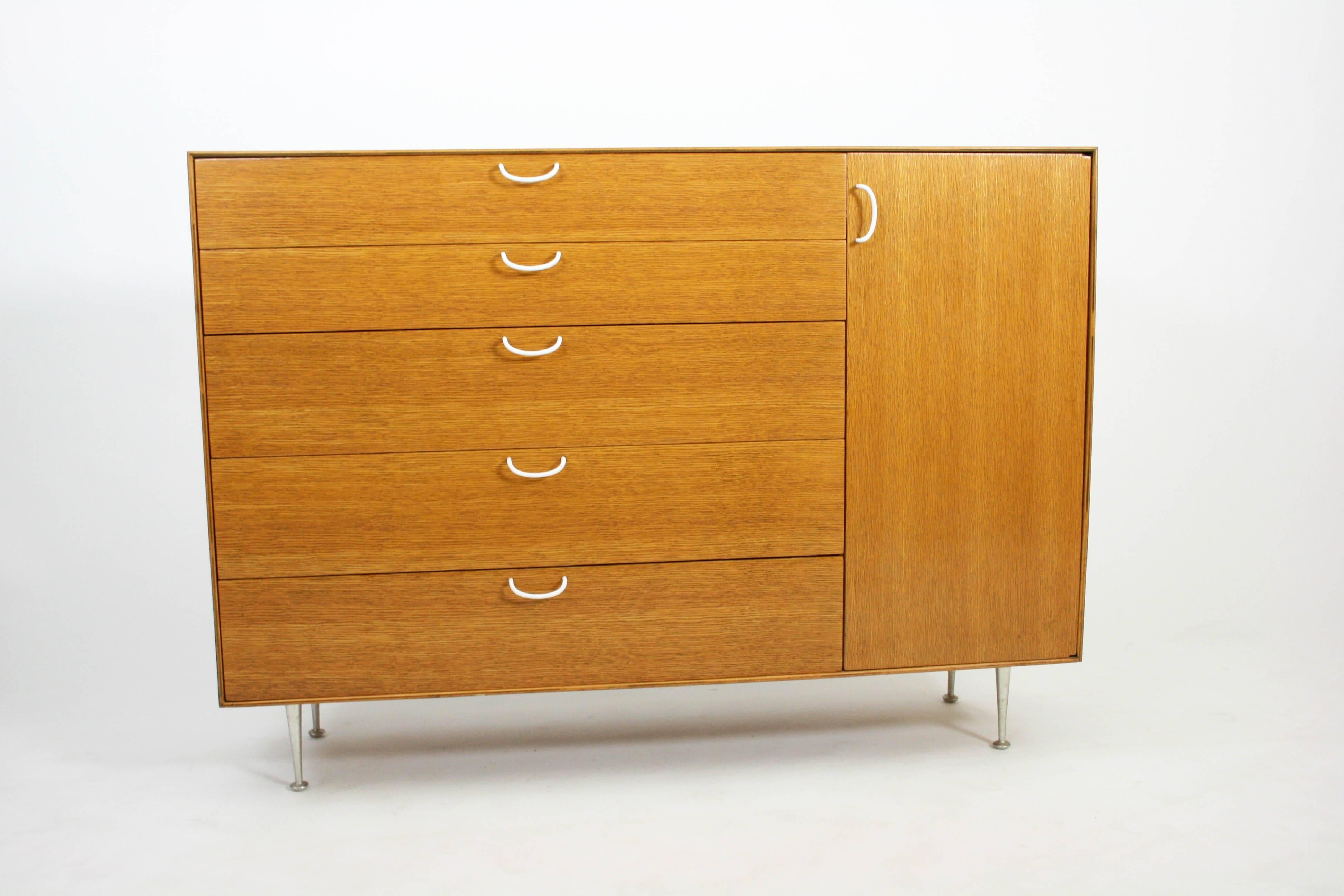 Rare 1952 Combed Oak Thin Edge George Nelson Cabinet for Herman Miller 2